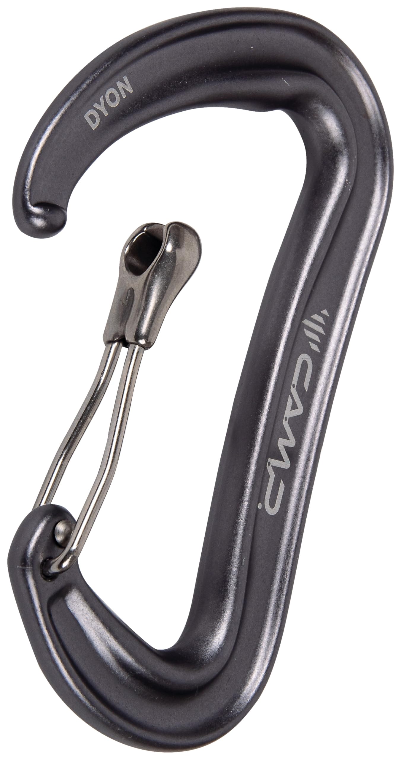 CAMP Dyon Carabiner sphere-lock closure reduces gate play for safer handling