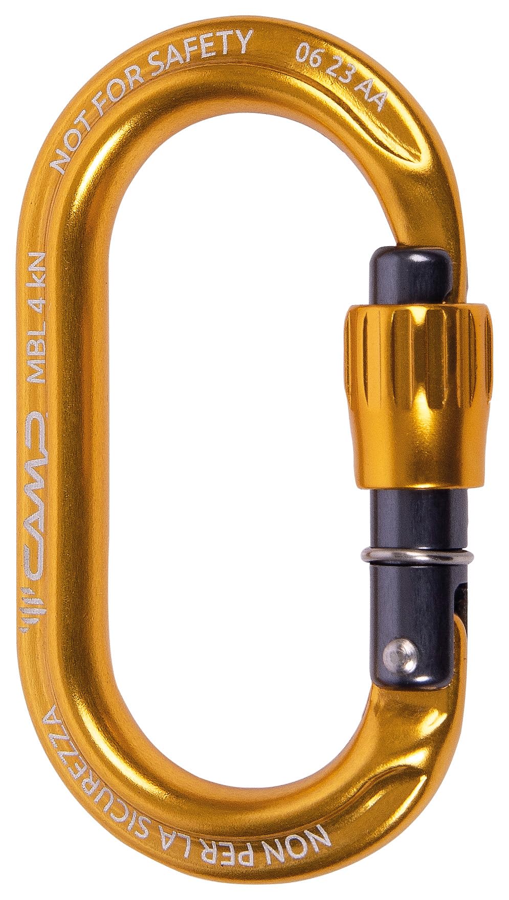 CAMP Ekto Lock yellow carabiner for lightweight, snag-free non-safety tasks