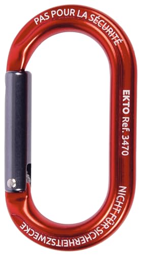 C.A.M.P. Ekto red carabiner in use: ideal for reducing weight and tangling in busy setups.