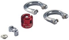 CAMP Enigma pivoting shackles for flexible rig orientations.