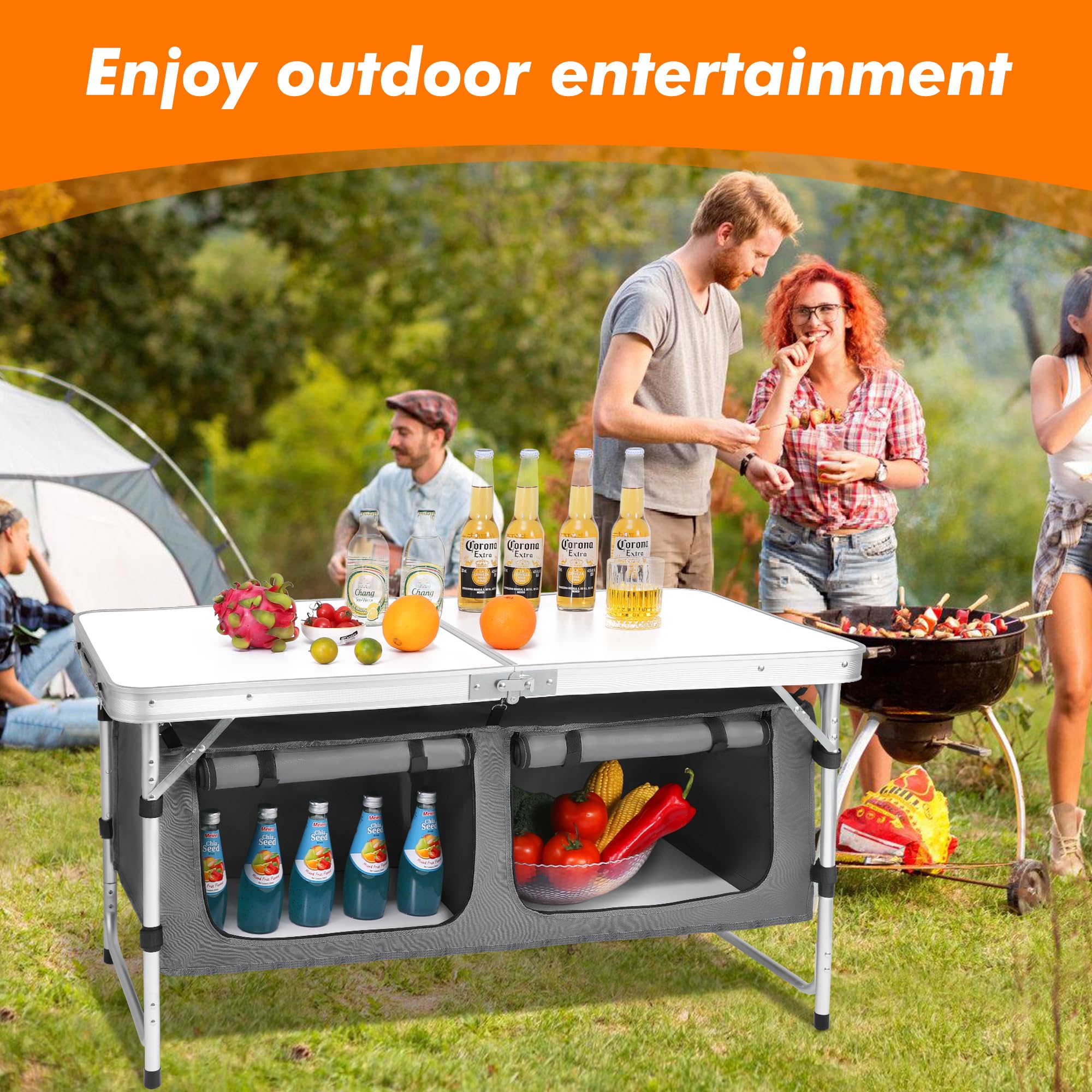 Camp Field picnic setup in outdoor yard demonstrates versatile use.