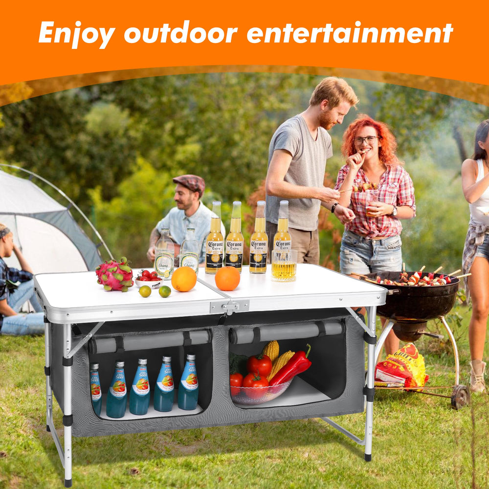 Camp Field picnic setup in outdoor yard demonstrates versatile use.