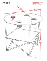 CAMP&GO tabletop with cupholders highlights built in cupholders for beverages