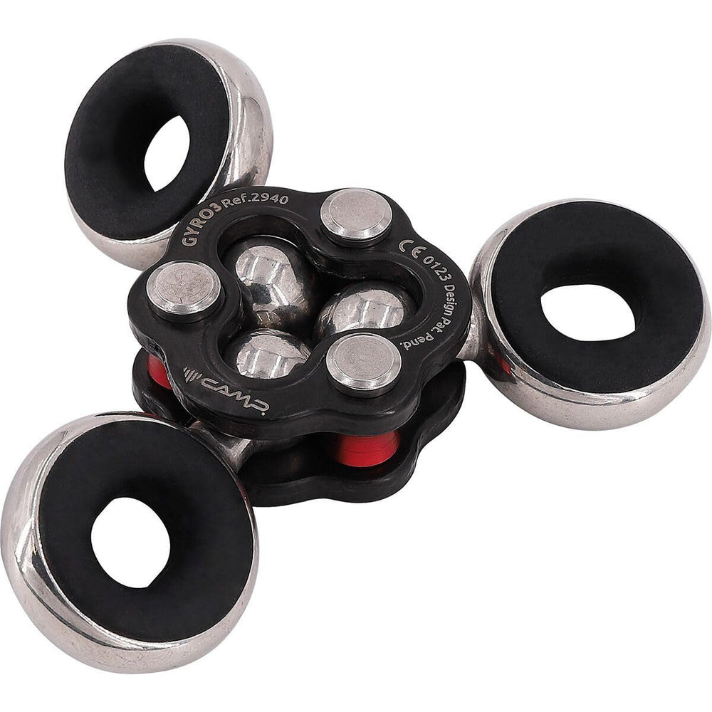 CAMP Gyro safety rigging system front view shows compact versatility for climbers.