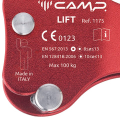 CAMP Lift Ascender aluminum flanges for durable performance