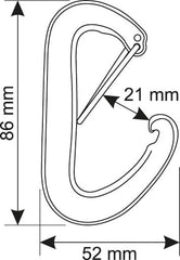 CAMP Nano 22 carabiner gate close-up showing smooth clip action