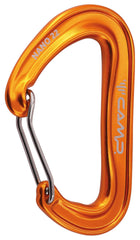 CAMP Nano 22 carabiner orange with deep basket for secure rope positioning