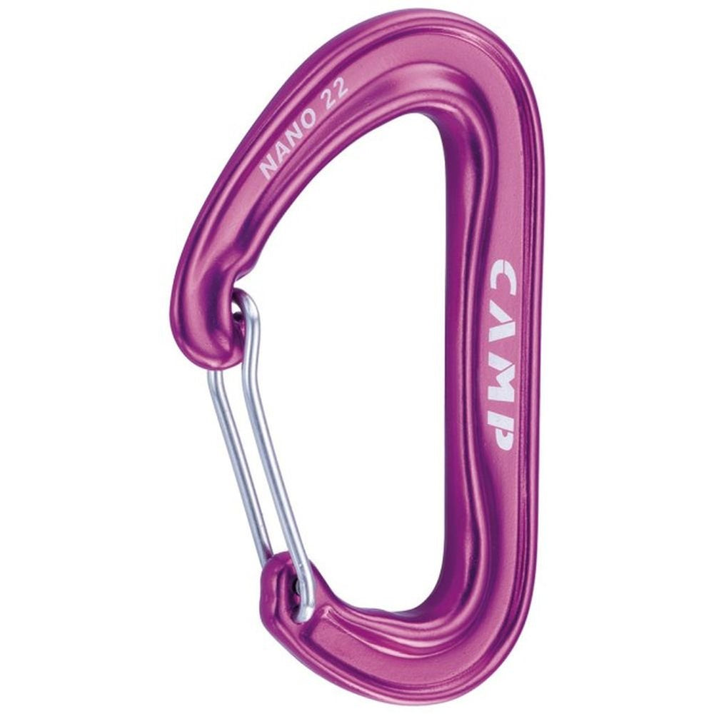 CAMP Nano 22 carabiner purple, ultra-light design ideal for quick clipping during climbs