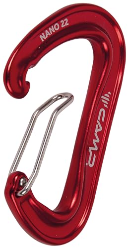 CAMP Nano 22 carabiner red open gate detail for easy clipping