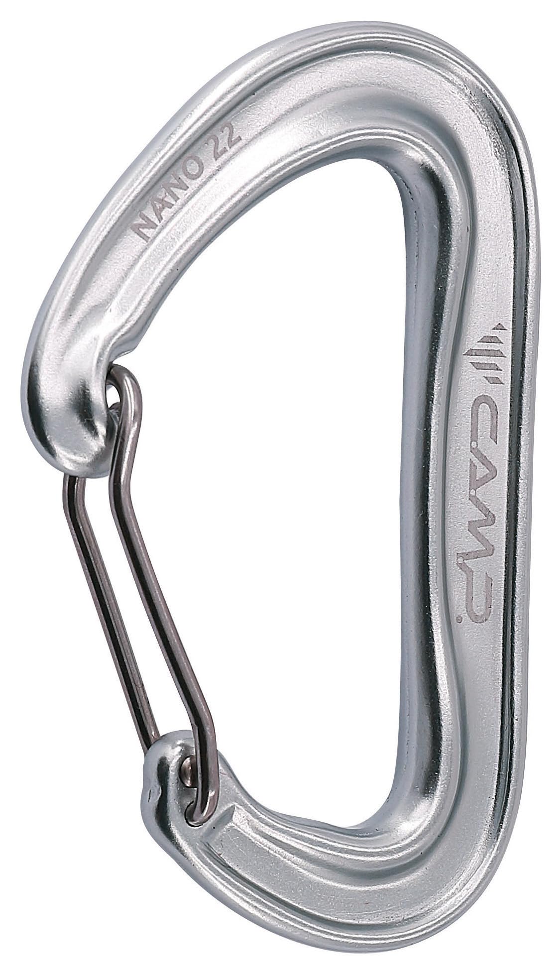 CAMP Nano 22 carabiner titanium full view highlighting ultralight design