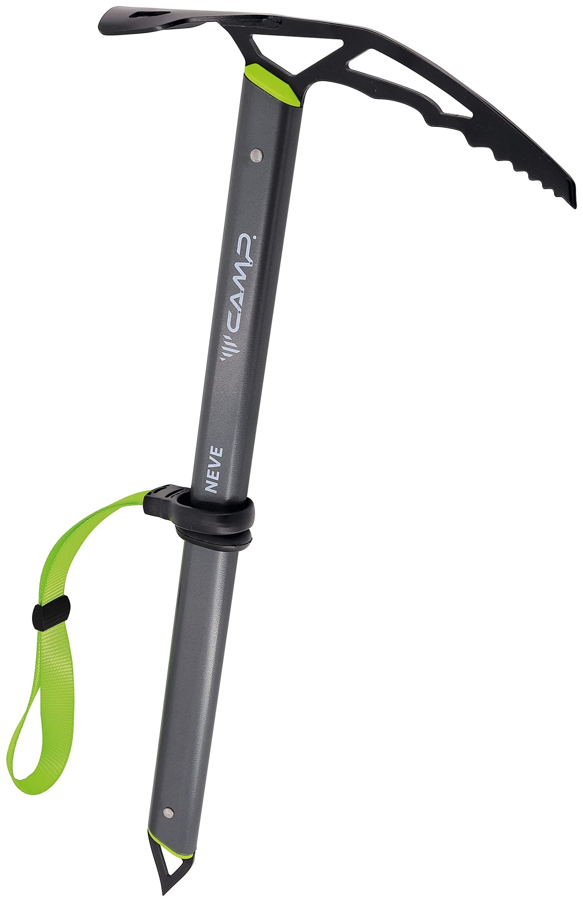 Camp Neve Ice Axe with 65cm shaft offers a secure grip and reliable self-arrest.