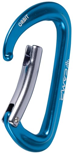CAMP Orbit bent gate carabiner SphereLock closure minimizes play and enhances safety.