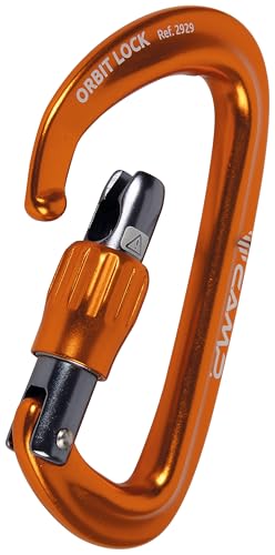 CAMP Orbit Lock Carabiner compact design emphasizes strength-to-weight balance for anchors