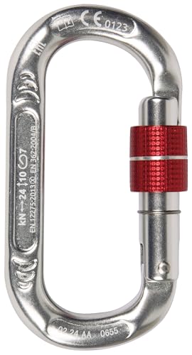 CAMP Oval Compact Lock in use on gear for secure ascents.