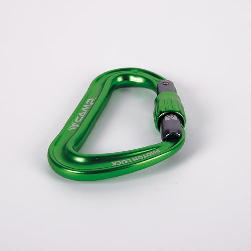CAMP Photon Lock Green lock close highlights secure screw lock for reliable fastening.