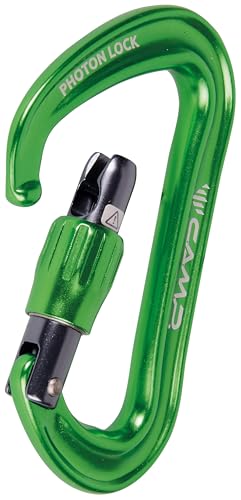 CAMP Photon Lock Green aluminum construction emphasizes lightweight strength for travel.