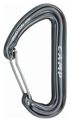 CAMP Photon Wire straight-gate carabiner for easy clipping and gear racking.