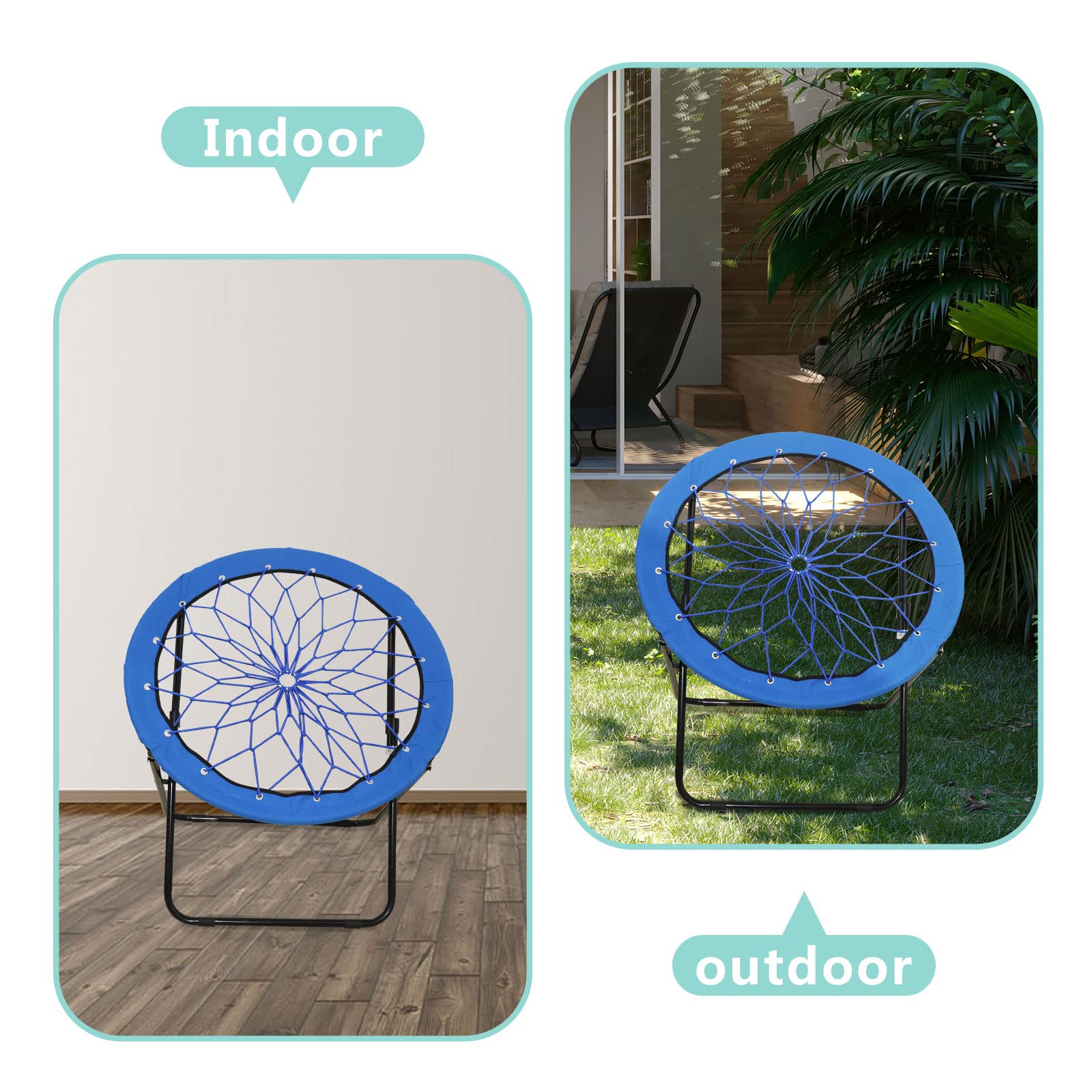 CAMP SOLUTIONS bungee chair compact storage demonstrates foldable convenience