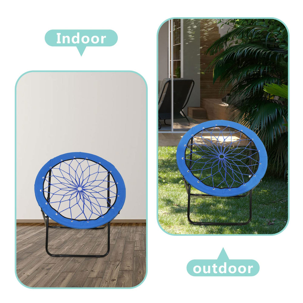 CAMP SOLUTIONS bungee chair compact storage demonstrates foldable convenience