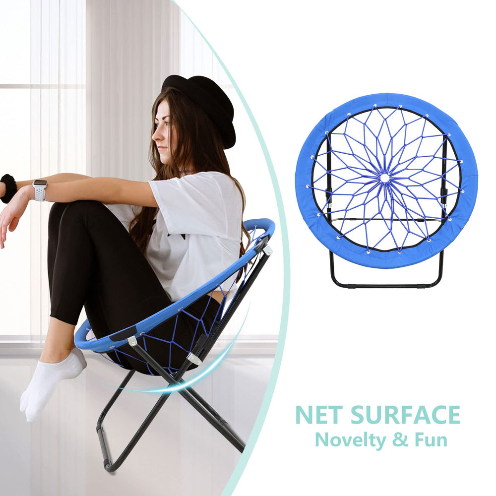 CAMP SOLUTIONS bungee chair in living room setup for cozy relaxation