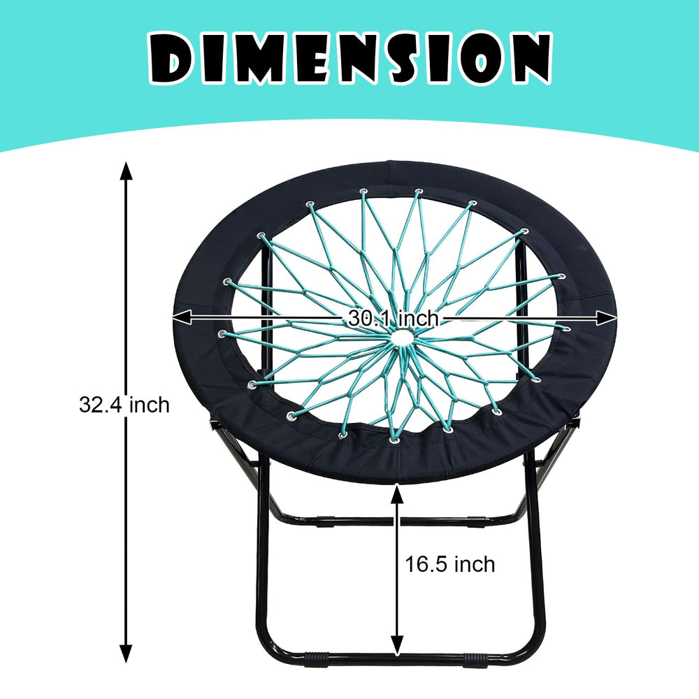 CAMP SOLUTIONS bungee chair folded flat for easy storage between uses.