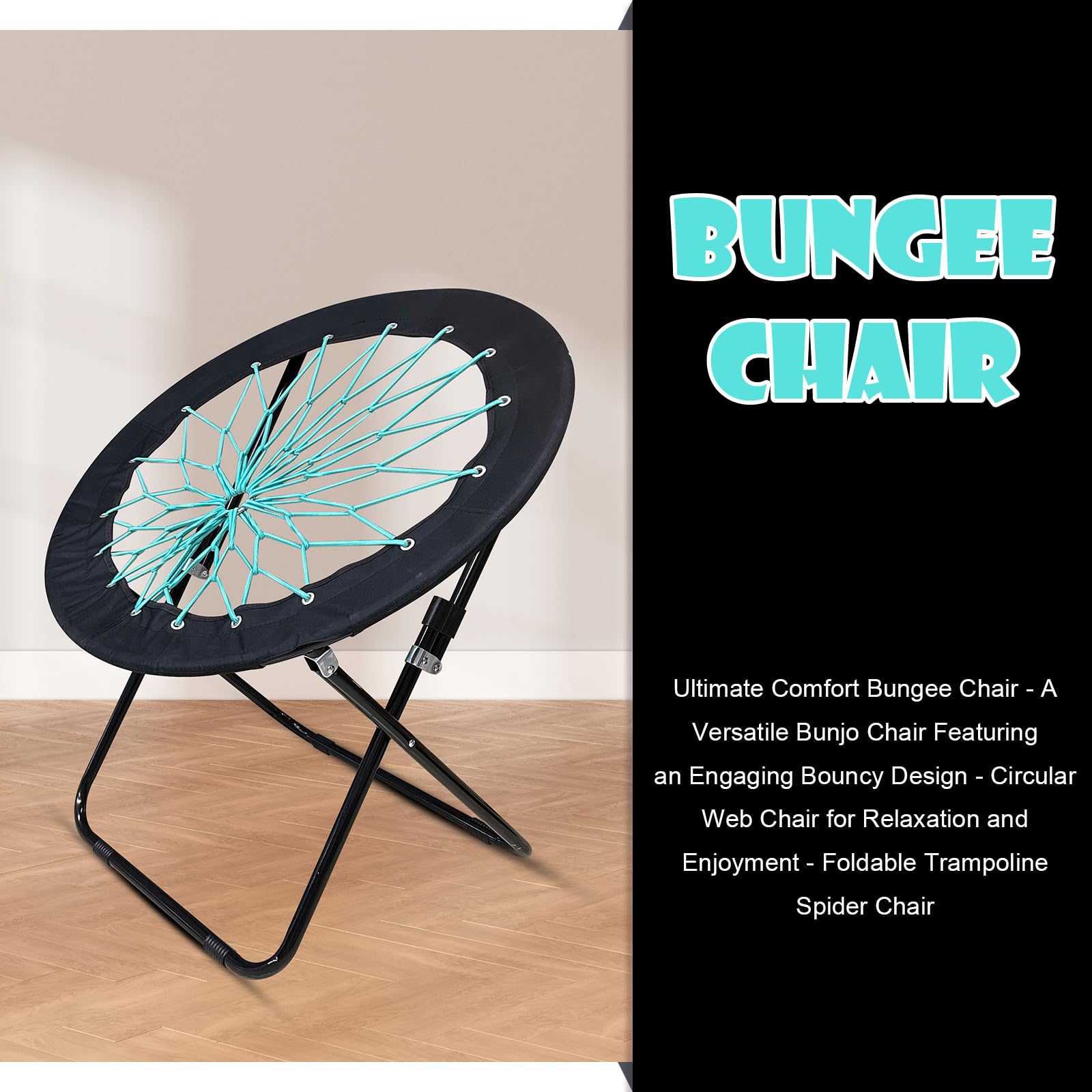 CAMP SOLUTIONS bungee chair outdoors ready for camping and BBQ use.