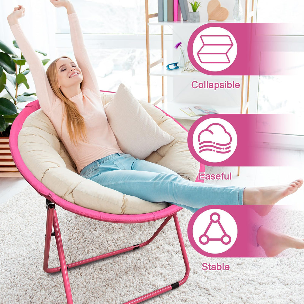 CAMP SOLUTIONS bungee chair pink dish-chair design for versatile seating.