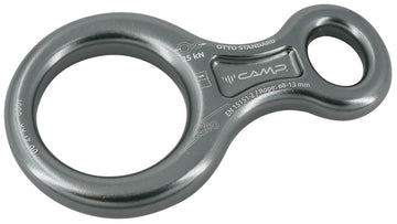 CAMP Standard Figure 8 rappelling device enables smooth, controlled descents.