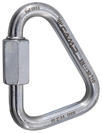 CAMP Triangle Quick Link zinc plated for corrosion resistance and secure anchors.