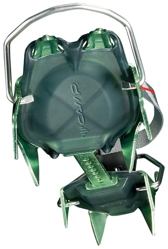 CAMP XLC 390 side view shows automatic bindings and durable frame for glacier travel