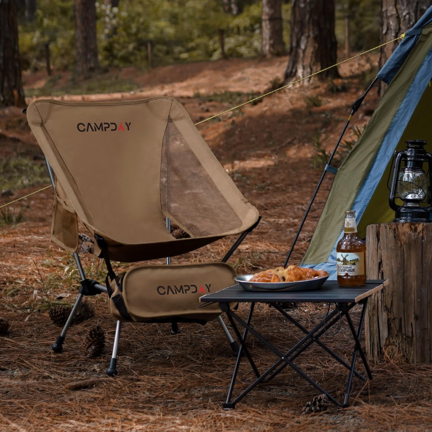 Campday camping chair wide seat supports hips for comfortable outdoor seating