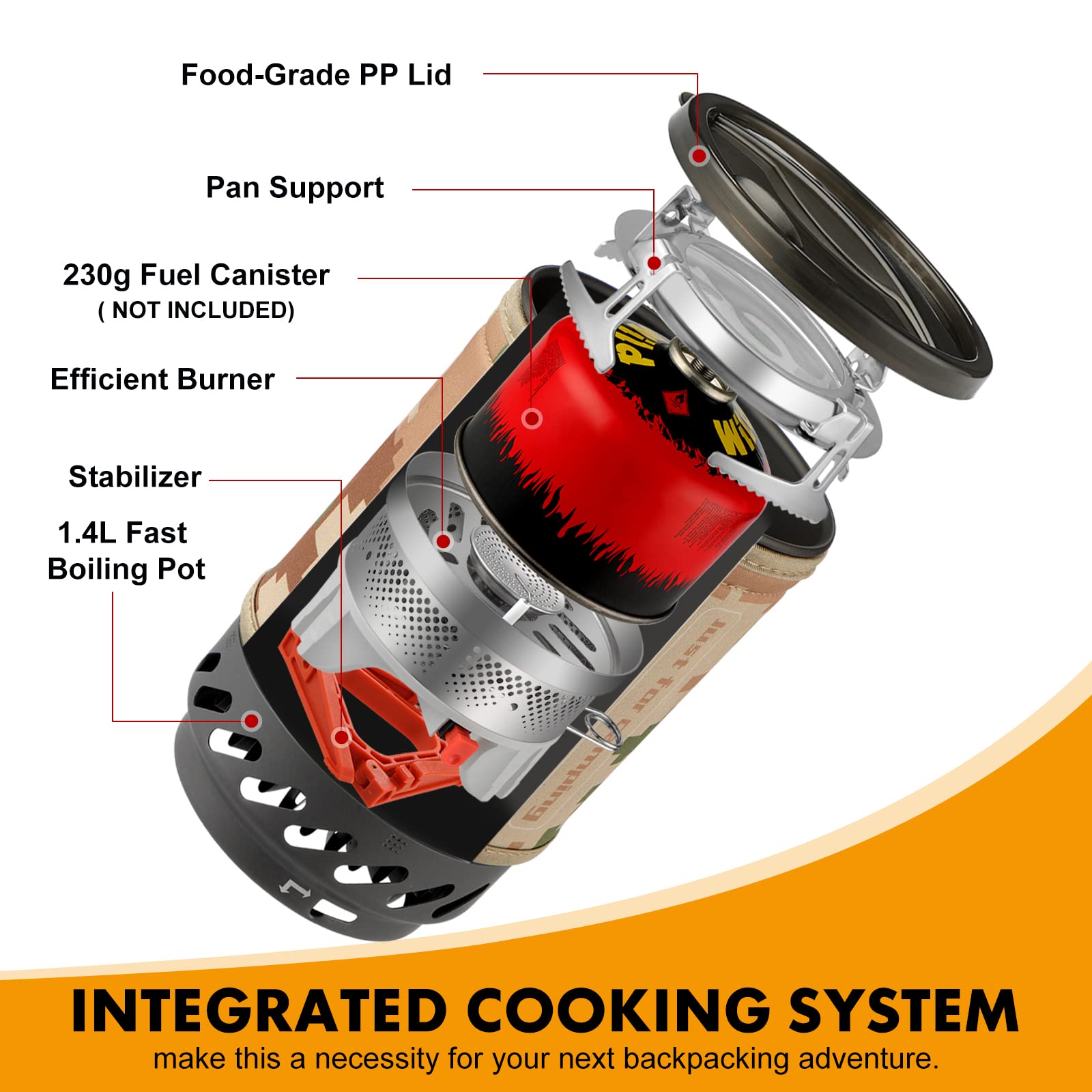 CAMPEAK Gen stove heat-exchange technology boosts efficiency for faster boiling and cooking.