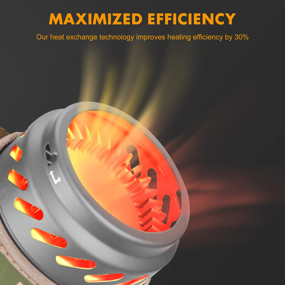 CAMPEAK Gen stove with piezo ignition windproof design enables reliable starts in outdoors.
