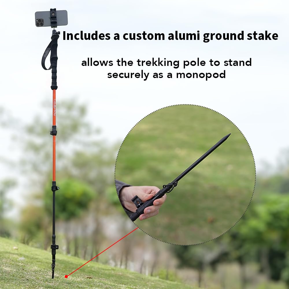 Camperig Selfie Trekking Pole ultralight 7075 aluminum for easy carry
