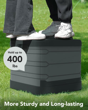 Camperperfect XXL portable toilet at campsite demonstrates on-site convenience.