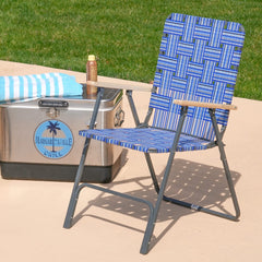 CAMPGO steel folding chair grey side view shows sturdy frame.