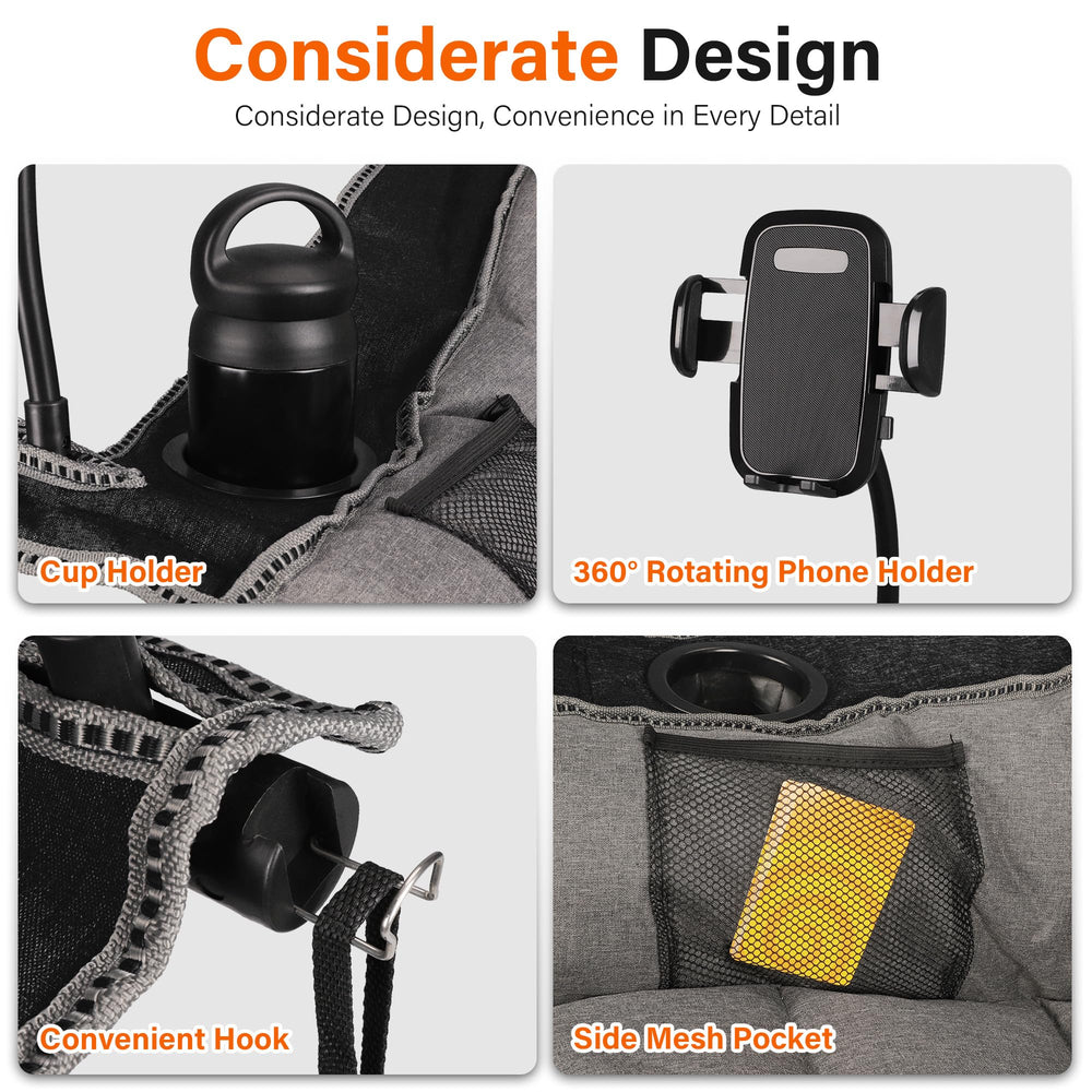 Camphill folding design folds compactly for easy transport and storage.