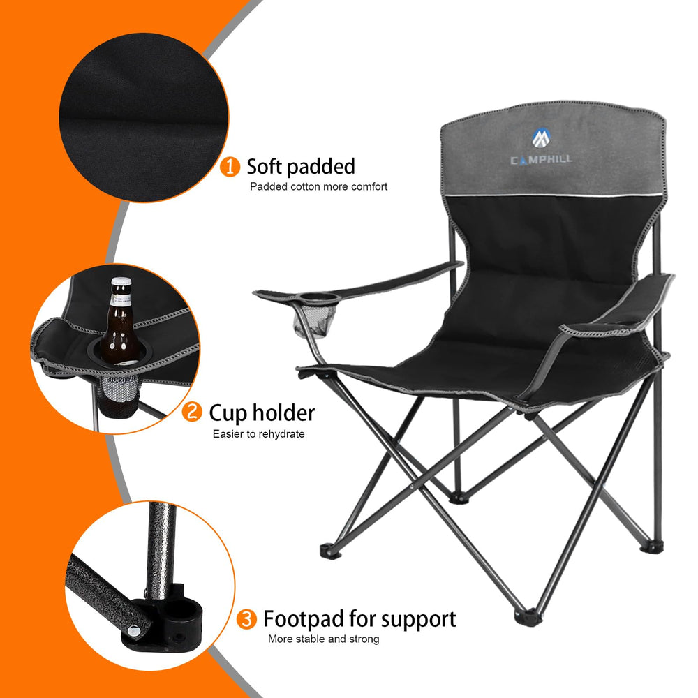 CAMPHILL carry bag scene with chairs ready for camping adventures.