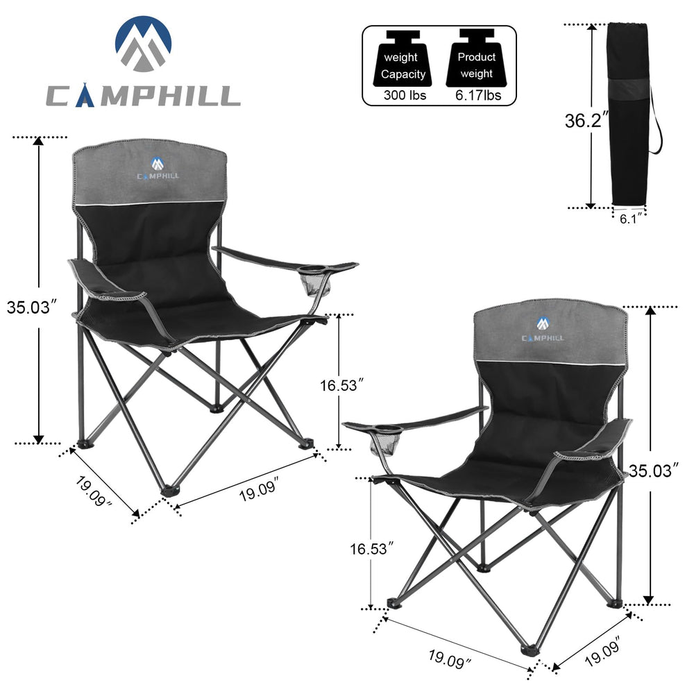 CAMPHILL folded chair set shown compact for transportation and storage.