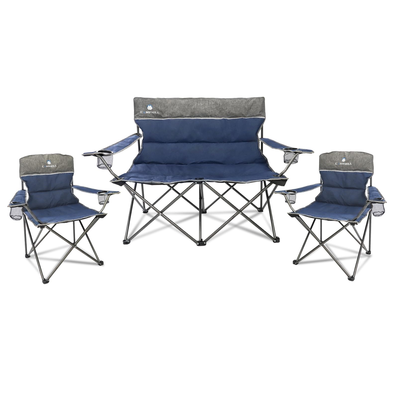 CAMPHILL camping chair set sofa and two chairs ready for family outdoor gatherings.