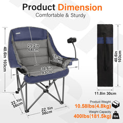 CAMPHILL XL padded-seat camping chair—supreme comfort for long outdoor sessions.