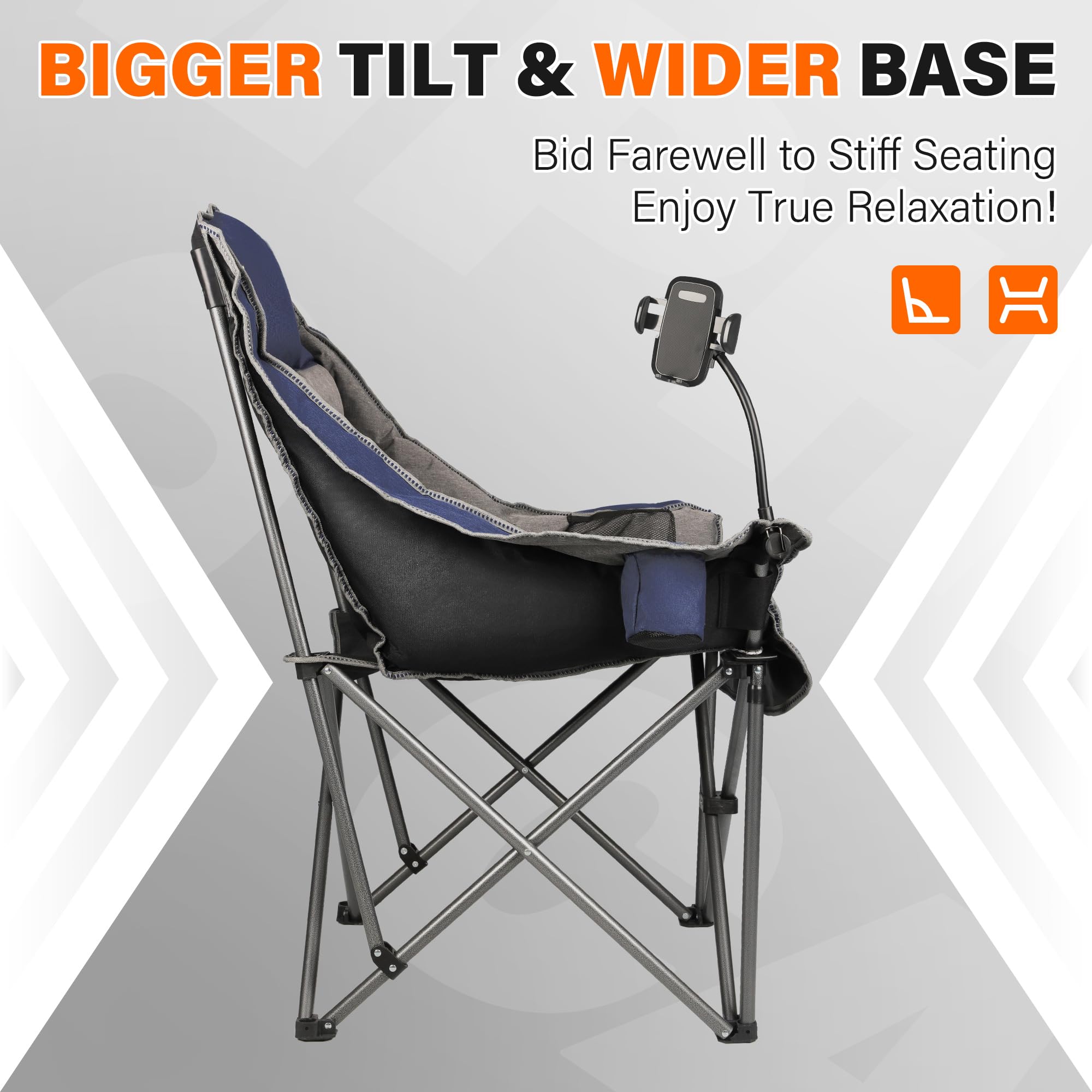 CAMPHILL XL side-pocket chair—storage for small essentials within reach.