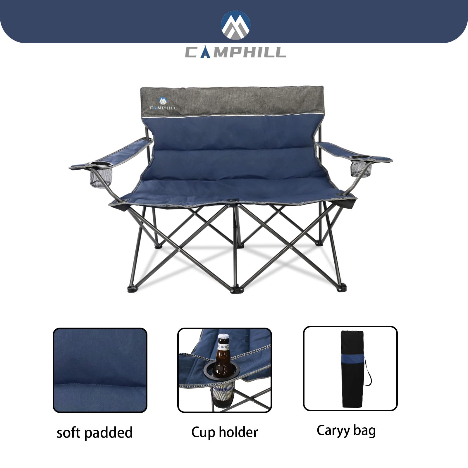 CAMPHILL carry bag and coolers show portable setup ready.