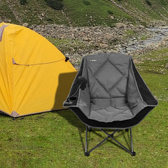 Camphill folding camping chair front view shows sturdy frame for reliable campsite seating.