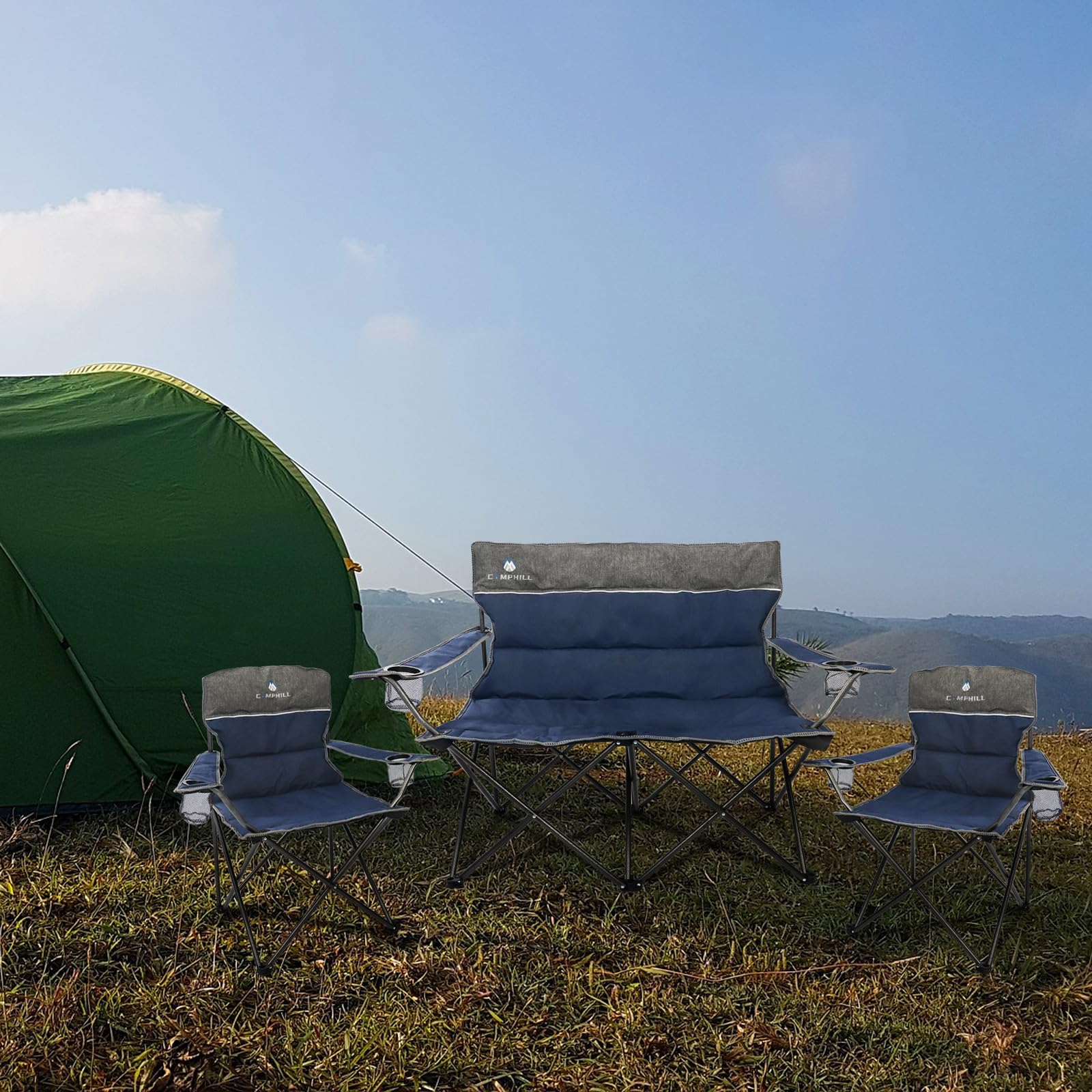 CAMPHILL heavy-duty frame closeup shows sturdy steel support for lasting use.
