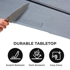 Adjustable shoulder strap on Cococabana table enables hands-free transport