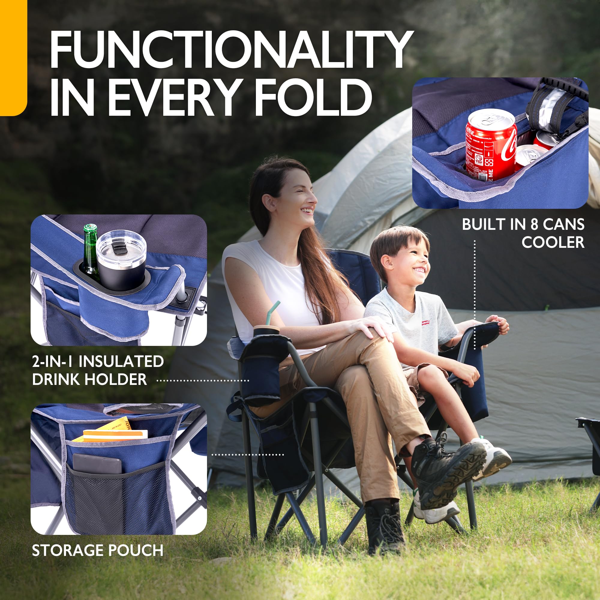 Camphor Designs 8-can cooler keeps beverages and snacks within reach