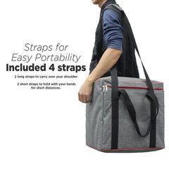 Camping Brothers carry bag front view with clean gray-red design for discreet transport.