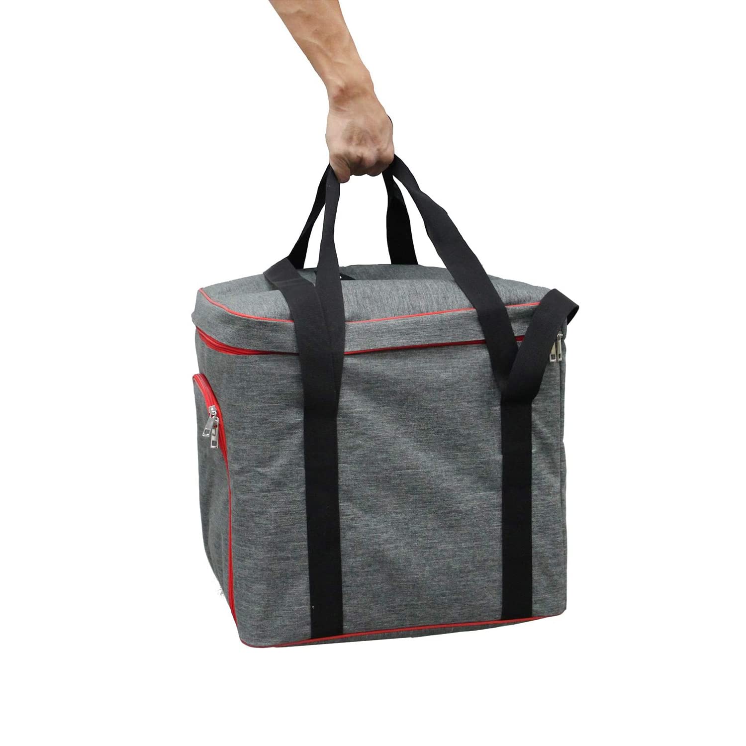 Camping Brothers clean gray-red bag design emphasizes discreet appearance.