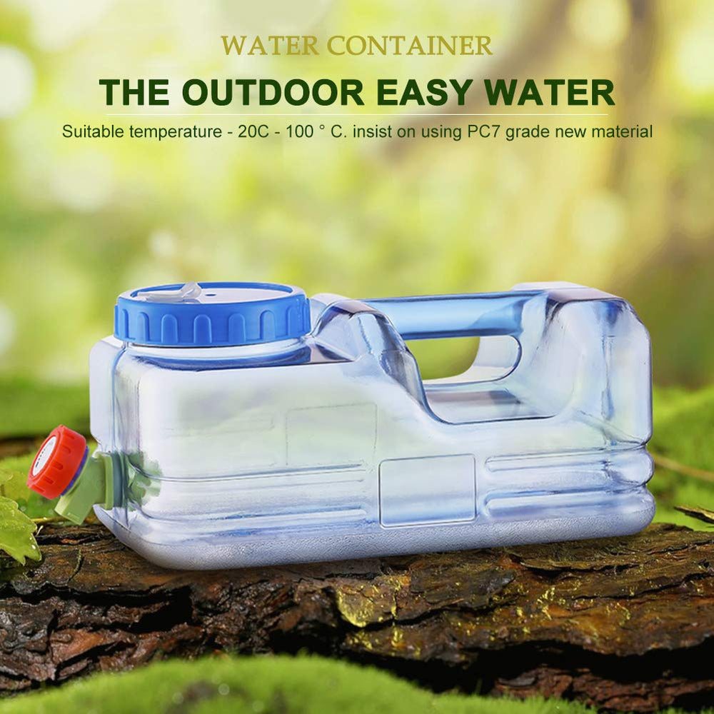 Camping Car Water Container durable, food-grade PC for outdoor use.